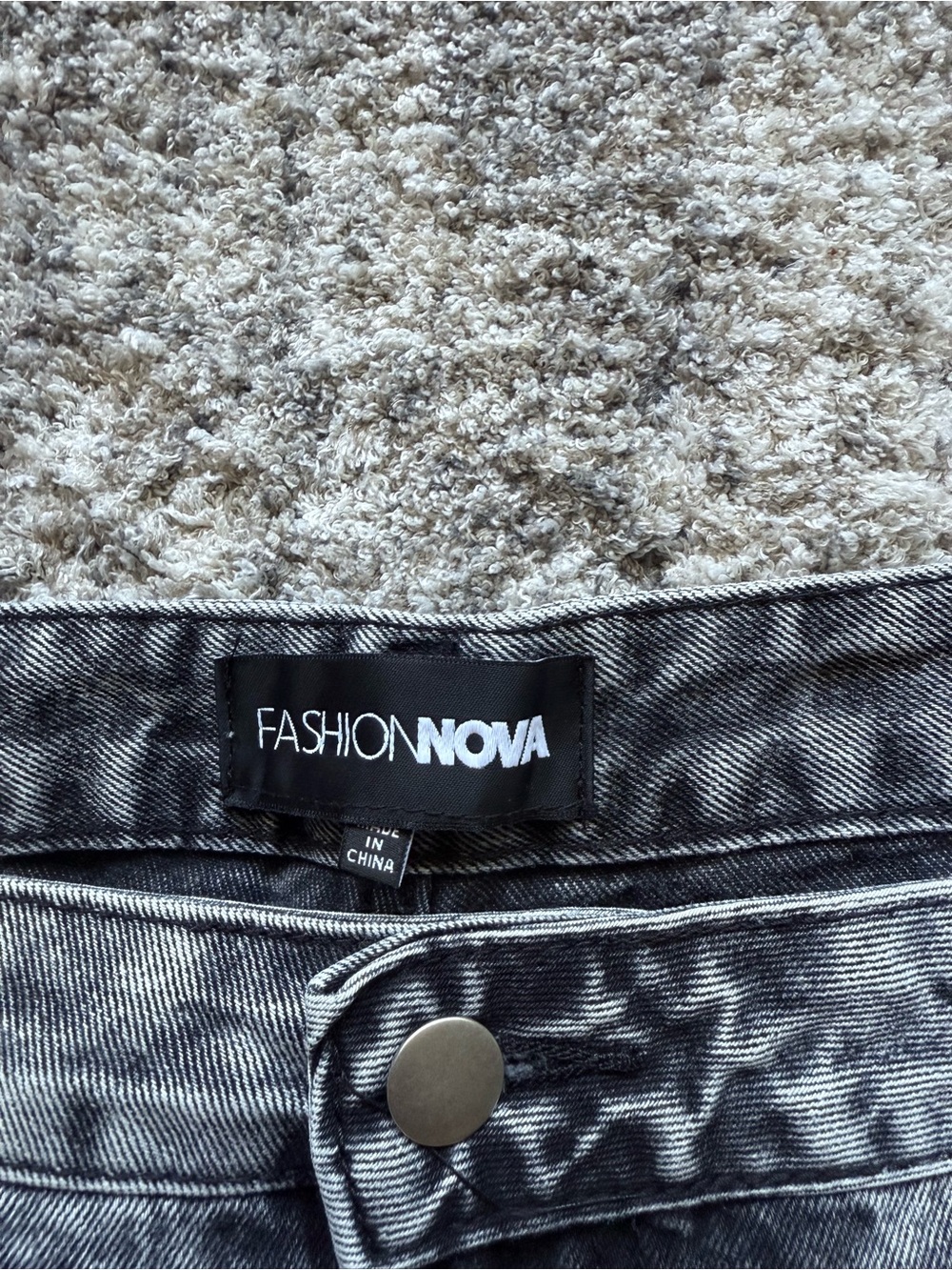 Fashion Nova Women's Washed Black Cargo Flare Pants - Picture 2 of 2